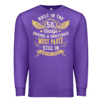 Purple Mens Vintage 1950s Built In The 50s Fifties Funny 70th Birthday Premium Sweatshirt - longCreatives