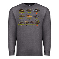 Charcoal Heather Top Ten Best WW2 Tanks M4 Sherman Panzer IV Tiger II T34 Premium Sweatshirt - longCreatives