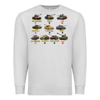 Dove Grey Top Ten Best WW2 Tanks M4 Sherman Panzer IV Tiger II T34 Premium Sweatshirt - longCreatives