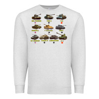Oatmeal Heather Top Ten Best WW2 Tanks M4 Sherman Panzer IV Tiger II T34 Premium Sweatshirt - longCreatives