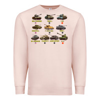 Pale Pink Top Ten Best WW2 Tanks M4 Sherman Panzer IV Tiger II T34 Premium Sweatshirt - longCreatives