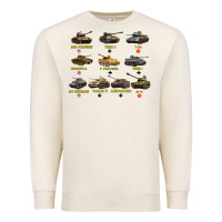 Sandshell Top Ten Best WW2 Tanks M4 Sherman Panzer IV Tiger II T34 Premium Sweatshirt - longCreatives