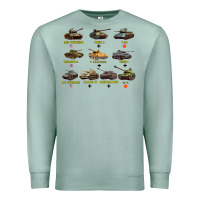 Seafoam Top Ten Best WW2 Tanks M4 Sherman Panzer IV Tiger II T34 Premium Sweatshirt - longCreatives