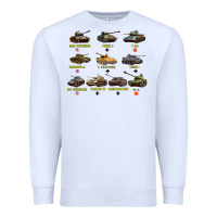 White Top Ten Best WW2 Tanks M4 Sherman Panzer IV Tiger II T34 Premium Sweatshirt - longCreatives
