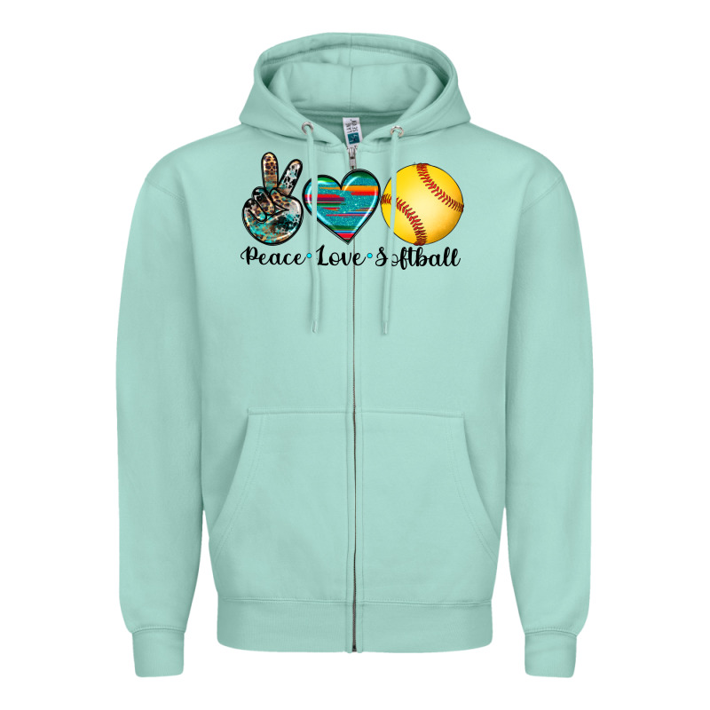 Peace Love Softball Zipper Hoodie by Artiststas | Teevron