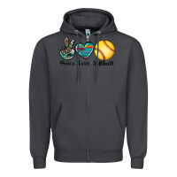Smoke peace love softball Zipper Hoodie - Artiststas