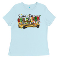 Baby Blue santas favorite bus driver Ladies Tee - texasbilliewilder