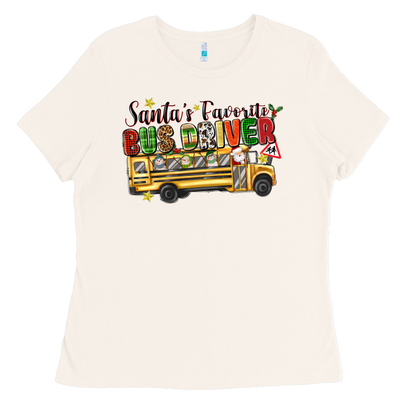 Santas Favorite Bus Driver Ladies Tee by texasbilliewilder | Teevron