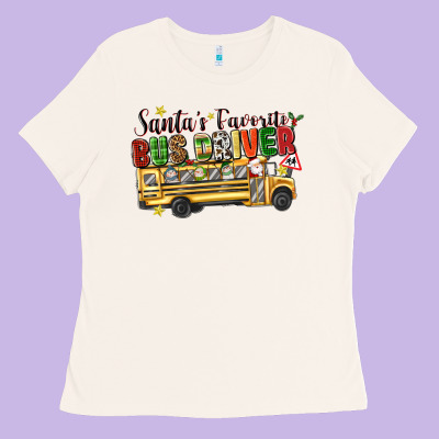 Santas Favorite Bus Driver Ladies Tee Designed By Texasbilliewilder