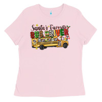 Bubblegum Pink santas favorite bus driver Ladies Tee - texasbilliewilder