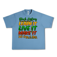Pebble Blue Black history learn it live it make it 365 days Urban Heavy Tee - HowdyJamesFarm