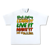 White Black history learn it live it make it 365 days Urban Heavy Tee - HowdyJamesFarm