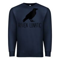 Navy Womens Raven Lunatic, Funny Bird Lover Gift Men Women Kids Premium Sweatshirt - longCreatives