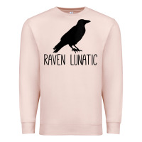 Pale Pink Womens Raven Lunatic, Funny Bird Lover Gift Men Women Kids Premium Sweatshirt - longCreatives