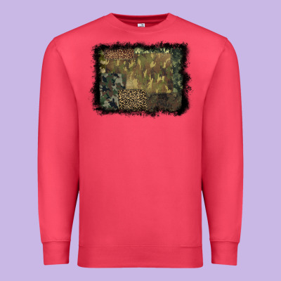Camouflage Leopard Background Premium Sweatshirt Designed By Barkaloodesign