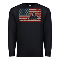 Black Snowmobile USA Flag Snow Sled Patriotic Snowmobiling Gift Premium Sweatshirt - longCreatives