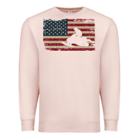 Pale Pink Snowmobile USA Flag Snow Sled Patriotic Snowmobiling Gift Premium Sweatshirt - longCreatives