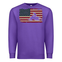 Purple Snowmobile USA Flag Snow Sled Patriotic Snowmobiling Gift Premium Sweatshirt - longCreatives
