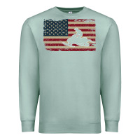 Seafoam Snowmobile USA Flag Snow Sled Patriotic Snowmobiling Gift Premium Sweatshirt - longCreatives