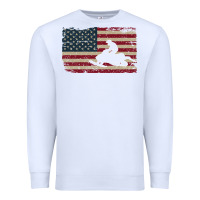 White Snowmobile USA Flag Snow Sled Patriotic Snowmobiling Gift Premium Sweatshirt - longCreatives
