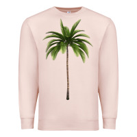 Pale Pink Tropical Palm Tree Premium Sweatshirt - longCreatives