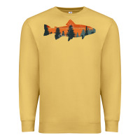 Antique Gold Trout Fly Fishing Nature Outdoor Fisherman Gift Premium Sweatshirt - longCreatives
