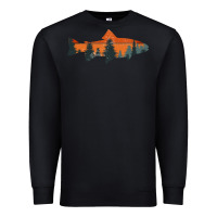 Black Trout Fly Fishing Nature Outdoor Fisherman Gift Premium Sweatshirt - longCreatives