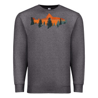 Charcoal Heather Trout Fly Fishing Nature Outdoor Fisherman Gift Premium Sweatshirt - longCreatives