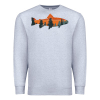 Heather Grey Trout Fly Fishing Nature Outdoor Fisherman Gift Premium Sweatshirt - longCreatives