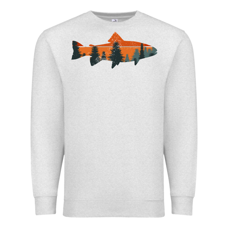 Trout Fly Fishing Nature Outdoor Fisherman Gift Premium Sweatshirt by longCreatives | Teevron