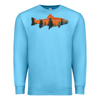 Ocean Blue Trout Fly Fishing Nature Outdoor Fisherman Gift Premium Sweatshirt - longCreatives