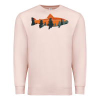 Pale Pink Trout Fly Fishing Nature Outdoor Fisherman Gift Premium Sweatshirt - longCreatives