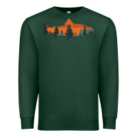 Sports Green Trout Fly Fishing Nature Outdoor Fisherman Gift Premium Sweatshirt - longCreatives