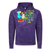 Cloud Purple sweet summer time turquoise yellow Vintage Hoodie - CowCowDesign