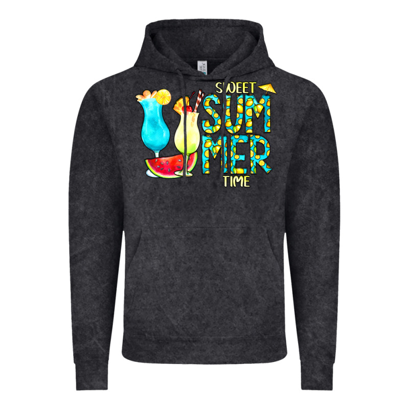 Sweet Summer Time Turquoise Yellow Vintage Hoodie by CowCowDesign | Teevron