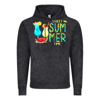 Vintage Black sweet summer time turquoise yellow Vintage Hoodie - CowCowDesign