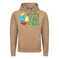 Vintage Coffee sweet summer time turquoise yellow Vintage Hoodie - CowCowDesign