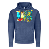 Vintage Denim sweet summer time turquoise yellow Vintage Hoodie - CowCowDesign