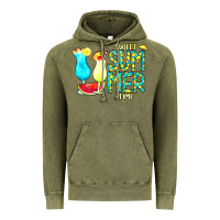 Vintage Olive sweet summer time turquoise yellow Vintage Hoodie - CowCowDesign