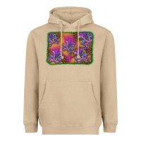 Mushroom mardi gras mask background Heavyweight Hoodie - BarkalooDesign