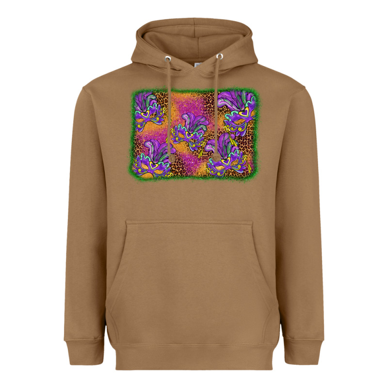 Mardi Gras Mask Background Heavyweight Hoodie by BarkalooDesign | Teevron