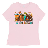 Bubblegum Pink Tis' the season Fall Ladies Tee - NancyCooperArtShop