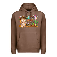 Chestnut Easter Howdy Peeps Bunny Premium Hoodie - CowhideDigitalArt