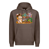 Coffee Easter Howdy Peeps Bunny Premium Hoodie - CowhideDigitalArt