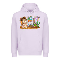 Lilac Easter Howdy Peeps Bunny Premium Hoodie - CowhideDigitalArt