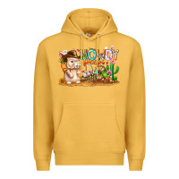 Mustard Easter Howdy Peeps Bunny Premium Hoodie - CowhideDigitalArt
