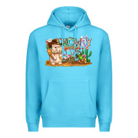 Ocean Blue Easter Howdy Peeps Bunny Premium Hoodie - CowhideDigitalArt