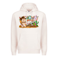 Pale Pink Easter Howdy Peeps Bunny Premium Hoodie - CowhideDigitalArt