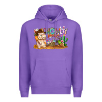 Purple Easter Howdy Peeps Bunny Premium Hoodie - CowhideDigitalArt