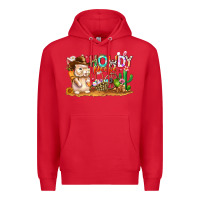 Red Easter Howdy Peeps Bunny Premium Hoodie - CowhideDigitalArt